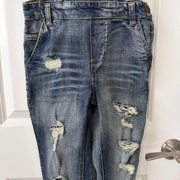 Dollhouse Distressed Denim Overalls Juniors Size 3 With Adjustable Straps & Mult - Picture 3 of 9